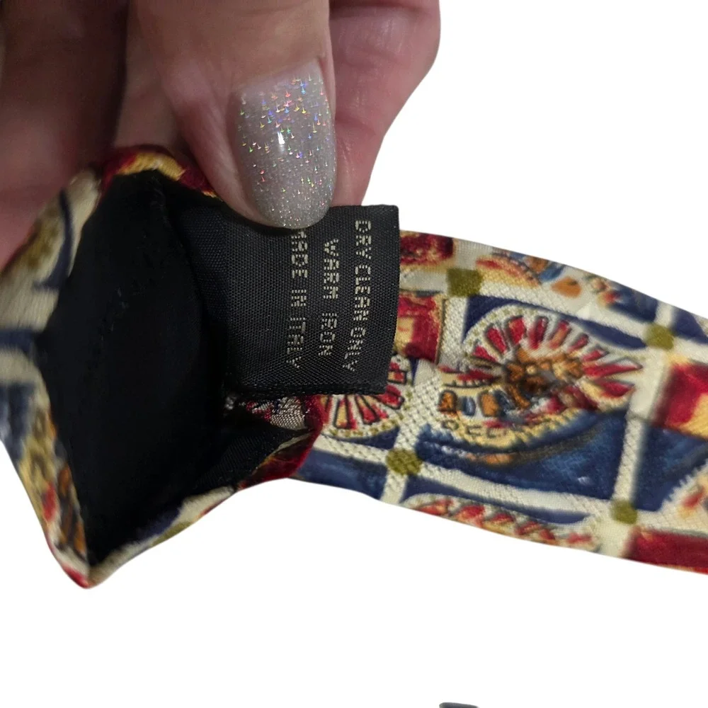 Ermenegildo Zegna Mens‎ Necktie Multicolor Silk Floral Preppy Bohemian Classic